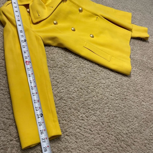 Lauren Ralph Lauren Women’s Yellow Wool Riding Blazer Jacket Sz 6P Made in USA - Picture 9 of 14